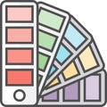 Simple artistic and hobby Vector FlatÃÂ Icon. Color pallette for picking colors.