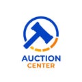 Simple Auction Hammer logo design Royalty Free Stock Photo