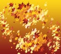 Simple autumn leaves print gradient