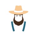 Simple avatar Farmer icon.