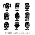 Simple avatar icon, vector illustration silhouette black.