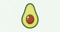 Simple Avocado Halved with Pit - Flat Design Icon Royalty Free Stock Photo