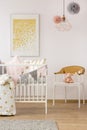 Simple baby room with crib Royalty Free Stock Photo