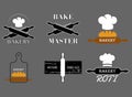 Simple bakery icon logo set design. Suitable for bakeries bakeries backgrounds pictures banners posters. vector eps 10