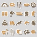 Simple bakery items color stickers set eps10