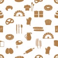 Simple bakery items icons seamless pattern eps10