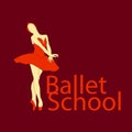 Simple ballet school logo Royalty Free Stock Photo