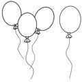 Simple Balloons Line Art Royalty Free Stock Photo