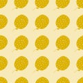 Simple balloons print seamless hand drawn pattern. Creative yellow dotted background on light background