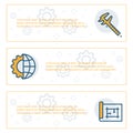 Simple banners set of engineering items. Vector illustration