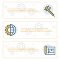 Simple banners set of engineering items. Vector illustration Royalty Free Stock Photo
