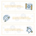 Simple banners set of engineering items. Vector illustration Royalty Free Stock Photo
