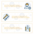 Simple banners set of engineering items. Vector illustration Royalty Free Stock Photo