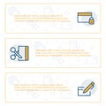 Simple banners set of payment and plastic card items. Vector illustration Royalty Free Stock Photo