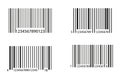 Simple bar code set. Universal product scan code icon. Vector illustration. EPS 10. Royalty Free Stock Photo