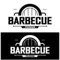 Simple Barbecue Vintage hot grill, with crossed flames and spatula. Logo for restaurant, badge, cafe and bar.vector