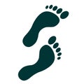 simple barefoot footprint symbol or icon