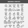 Simple baseball icons set vector