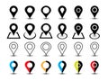 Simple basic set of location icon vector Template