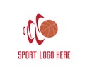 Simple basketball vector logo design Royalty Free Stock Photo