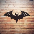 Simple Bat Laser Cut Metal Name Sign - Black Color