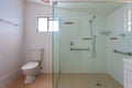 Simple bathroom with a big shower Royalty Free Stock Photo