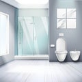 Simple Bathroom Interior Realistic Composition