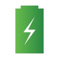 Simple battery green icon with ecology concept. Save energy icon sign symbol. Recycle logo. Vector illustration for any design