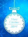 Simple Bauble Merry Christmas 2014 Blue Background