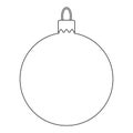 Simple Bauble outline for christmas tree isolated on white background Royalty Free Stock Photo