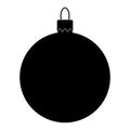 Simple Bauble silhouette for christmas tree isolated on white ba
