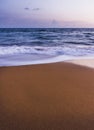 Simple beach sunset shot in long exposure.Copy space.