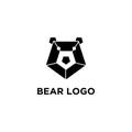 simple bear head vector logo design