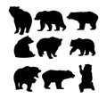 simple bear silhouette vector illustration logo design