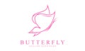 Simple beauty butterfly vector logo