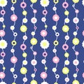 Simple and beauty varicoloured flower seamless pattern. Vector illustration for textile, pattern fills, paper wrapping