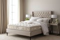 Bed With White Comforter and Pillows