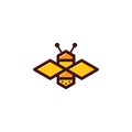 Simple bee colored logo.