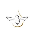 simple bee hornet logo design vector silhouette hornets for sign logo badge Royalty Free Stock Photo