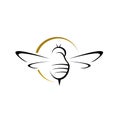 simple bee hornet logo design vector silhouette hornets for sign logo badge Royalty Free Stock Photo