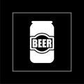 Simple Beer Can Icon on a dark background Royalty Free Stock Photo