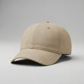 Simple beige baseball cap against gray background Royalty Free Stock Photo