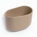 Minimalist storage container, simple design, beige colored, product display on white background Royalty Free Stock Photo