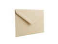 Simple beige envelope on white background Royalty Free Stock Photo