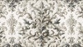 A simple beige grey floral damask seamless pattern, Ai generated image Royalty Free Stock Photo