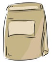 Simple beige paperbag vector illustration Royalty Free Stock Photo