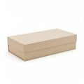 Simple beige rectangular box on white background Royalty Free Stock Photo