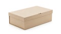 Simple beige shoe box on white background Royalty Free Stock Photo