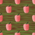 Simple bell pepper seamless pattern. Bulgarian pepper wallpaper