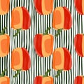 Simple bell pepper seamless pattern. Bulgarian pepper wallpaper